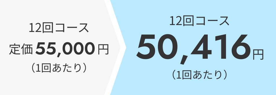 12回コース 定価55,000円 (1回あたり)が50,416円に割引