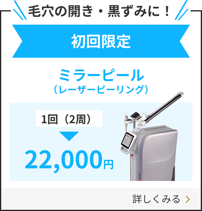 毛穴の開き・黒ずみにミラーピール