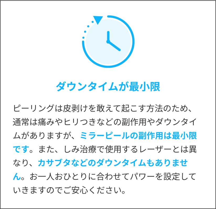 ダウンタイムが最小限